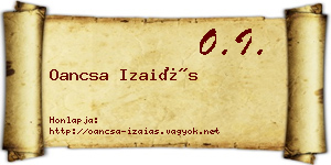 Oancsa Izaiás névjegykártya